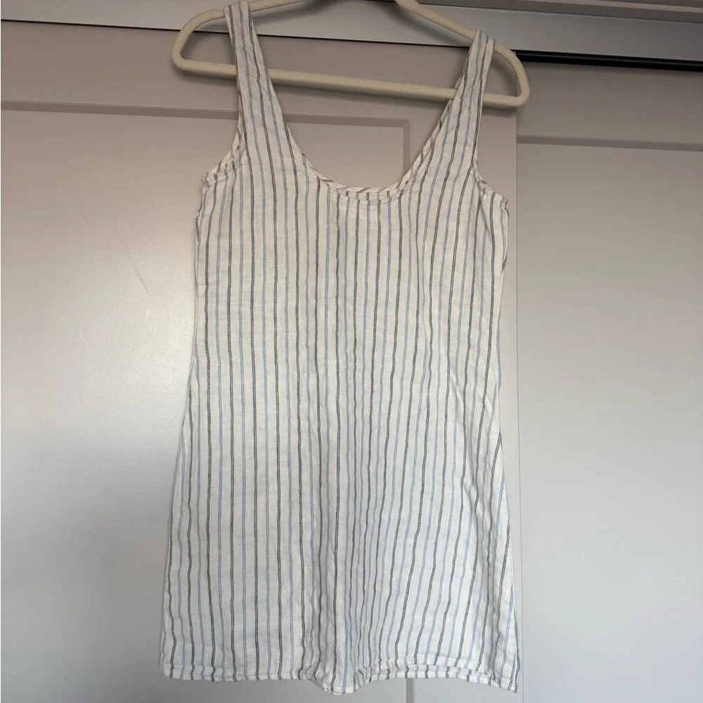 Reformation Linen Blue and White Striped Mini Dress - Picture 7 of 8